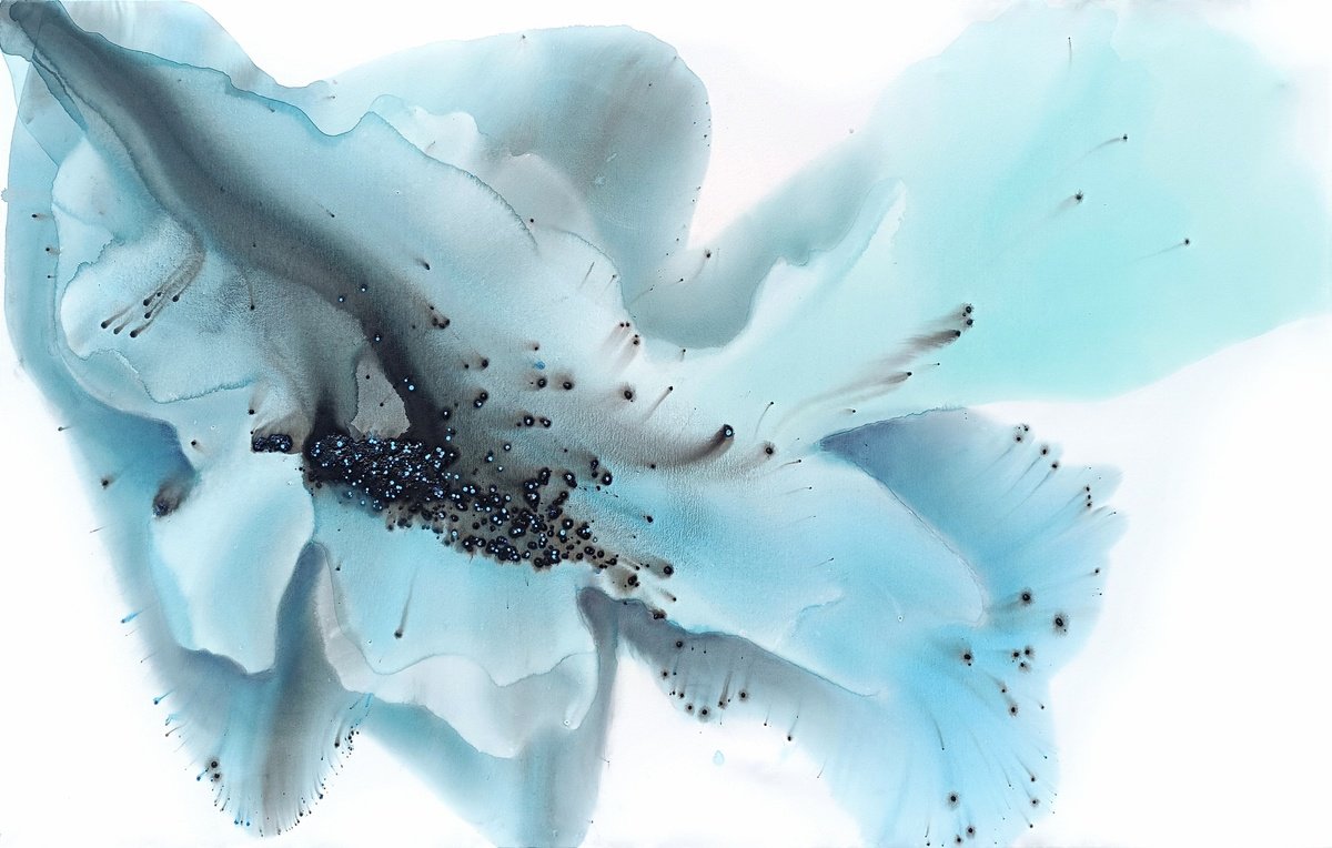 Abstract Landscape Acrylic Painting By Muriel Napoli, 63 X 39", Nature 378, Original Artwork