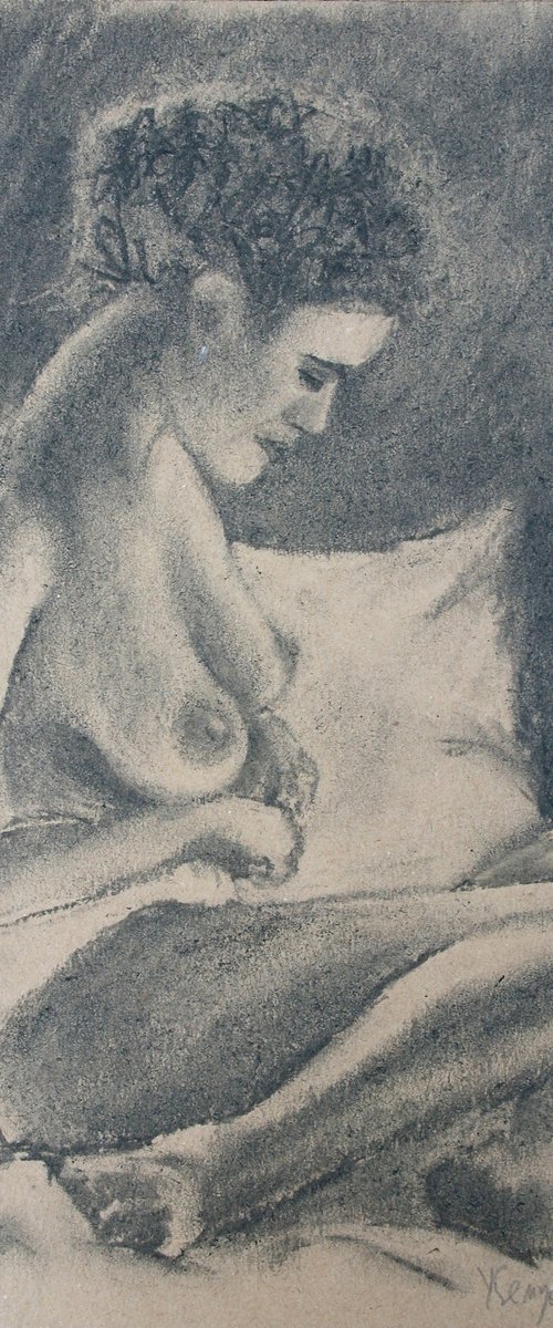 Female Figure 51 Charcoal by Juri Semjonov