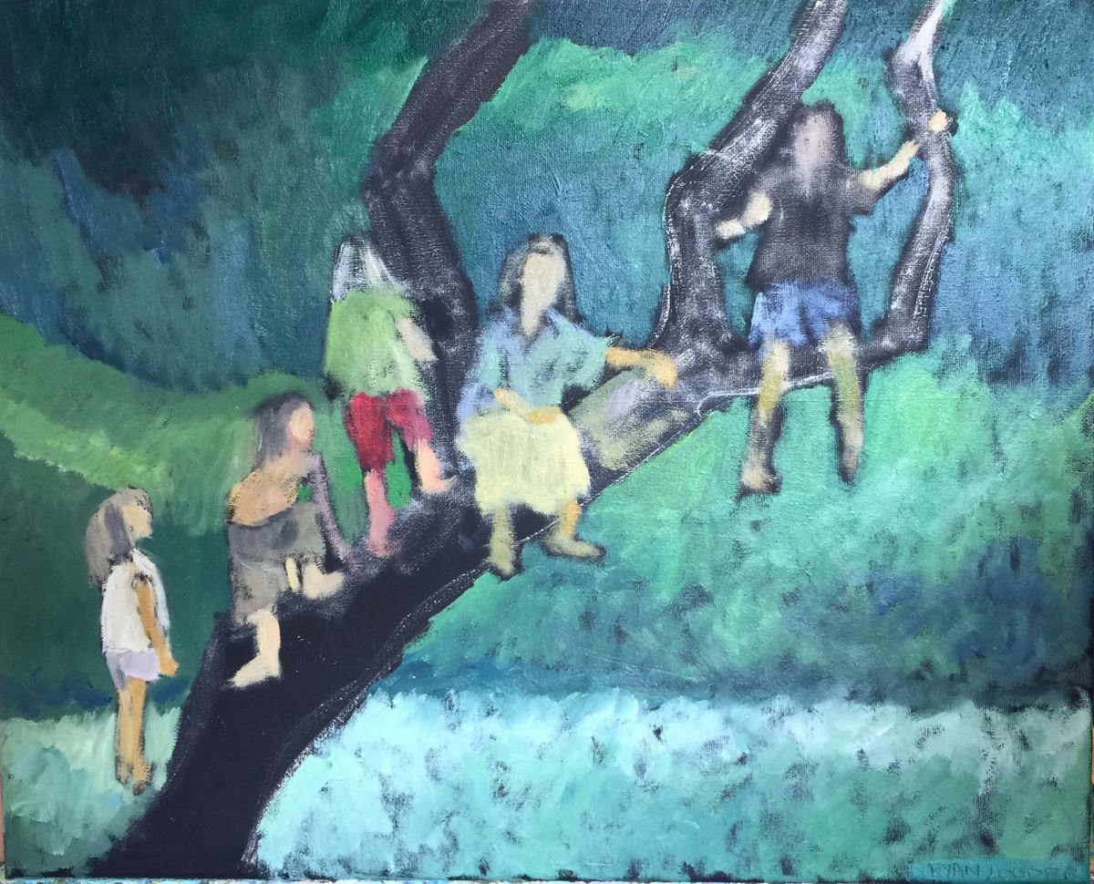 Tree Climbing By Ryan Louder, 22 X 18, Artwork For Sale On Artfinder