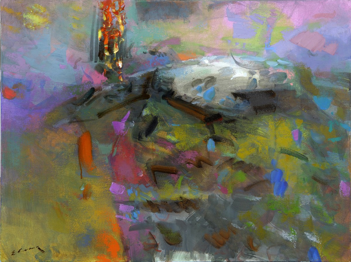 Expressive Oil Painting , Heavenly Fire By Eugene Segal, 31 X 24, Artwork For Sale On Artfinder