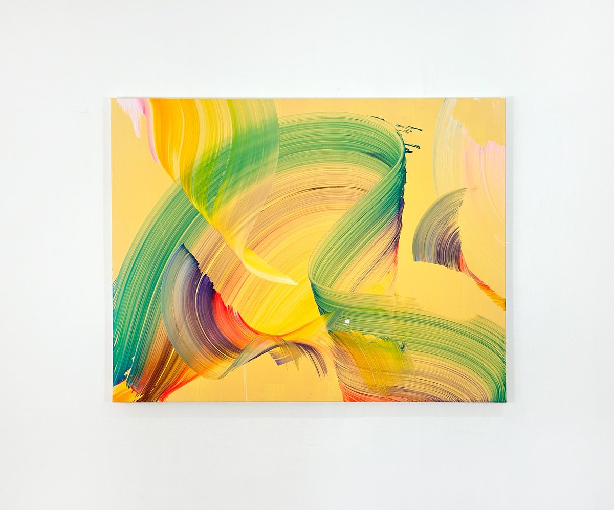 Organic Abstract Acrylic Painting By Nikolaos Schizas, 57 X 45", A Light Mood, Original Artwork