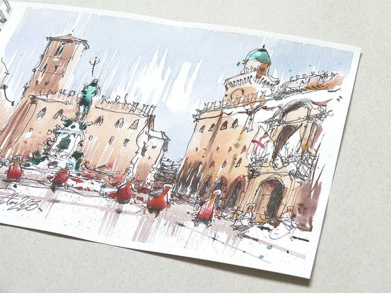 Bologna, urban watercolor.