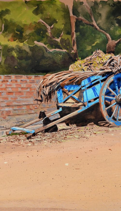 Blue cart by Ramesh Jhawar