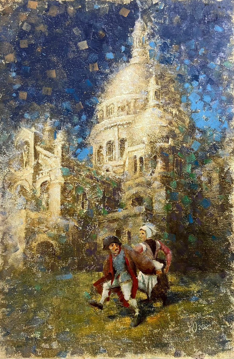 People In Paris By Yulia Odukalets, 16 X 24, Artwork For Sale On Artfinder