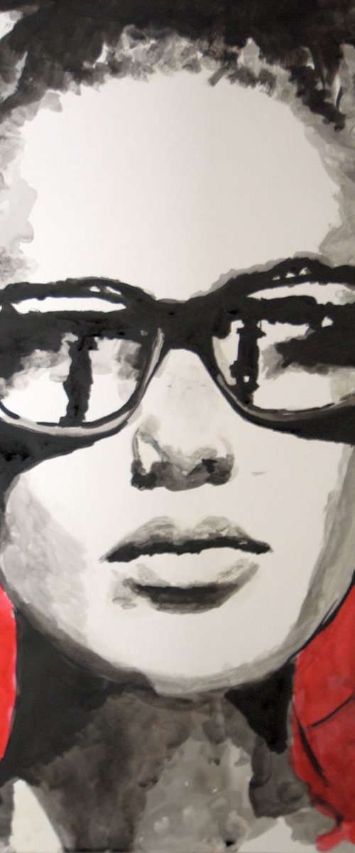 Girl with sunglasses / 70 X 50 cm by Alexandra Djokic