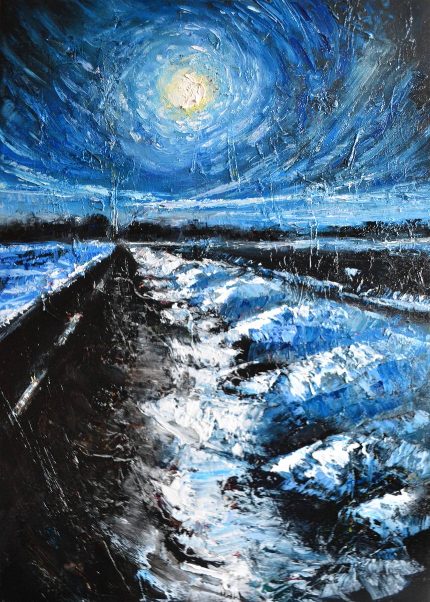 Full Moon By Valeriia Radziievska, 20 X 28, Artwork For Sale On Artfinder