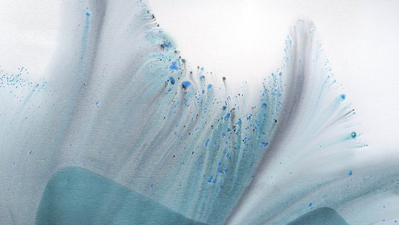 Nature 591 — Abstract Teal Feathered Bloom