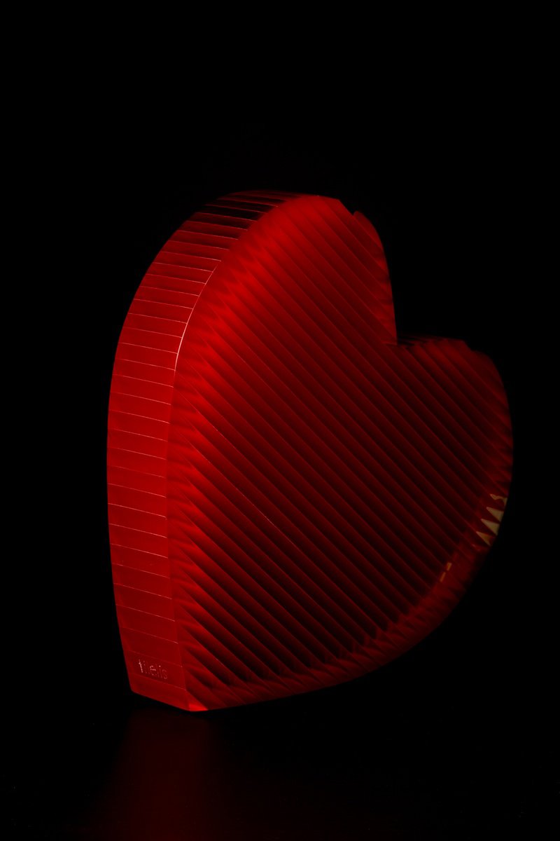 Abstract Sculpture By George Tilelis, 11 X 12, The Heart (Red), Original Artwork