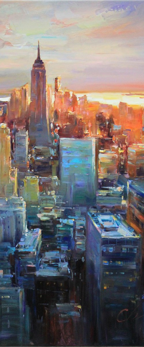 Sunset in New York by Sergei Chernyakovsky
