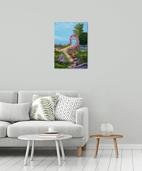 Blooming arch by the sea 70x50