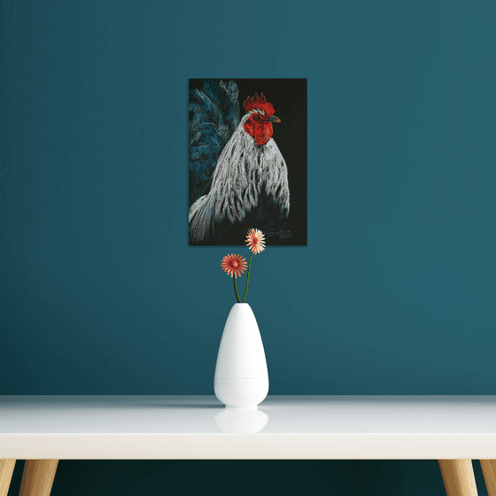 Rooster VIII - Pet portrait /  ORIGINAL PAINTING