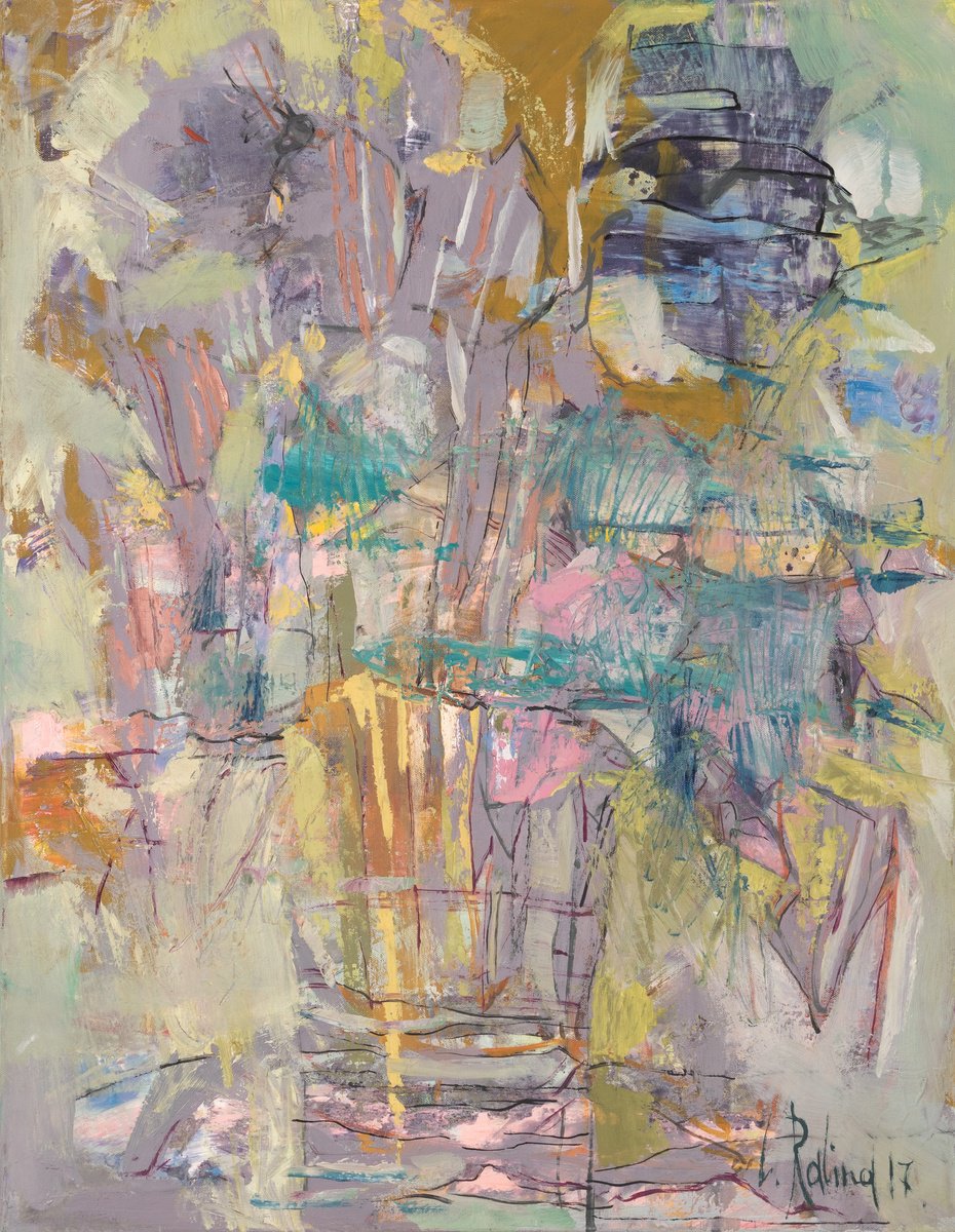 Botanical Oil Painting By Yelena Ralina, 28 X 35", Cold Evening, Original Artwork