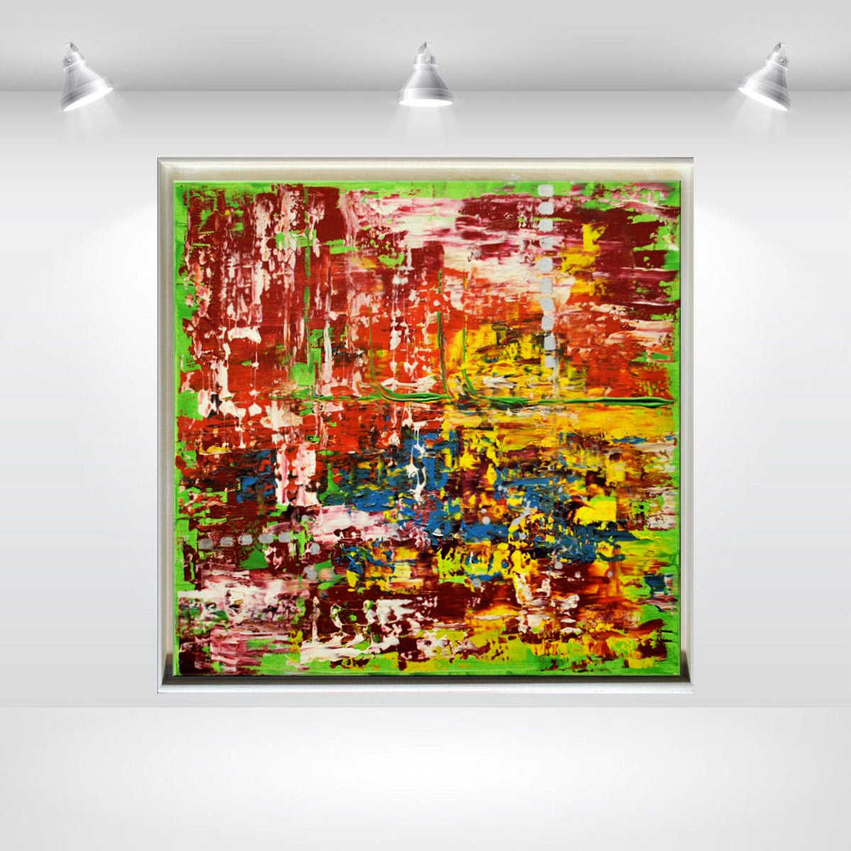 Abstract Acrylic Painting By Edelgard Schroer, 25 X 25, Urban Jungle, Original Artwork