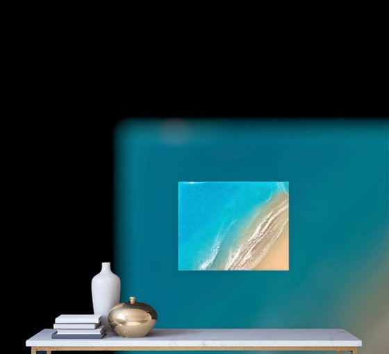 White Sand Beach Infinite Blue Ocean Painting