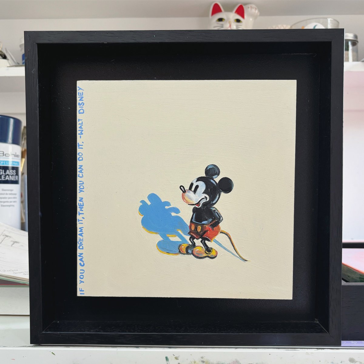 Urban And Pop Portrait Oil Painting By Emma Loizides, 10 X 10, Mickey, Original Artwork