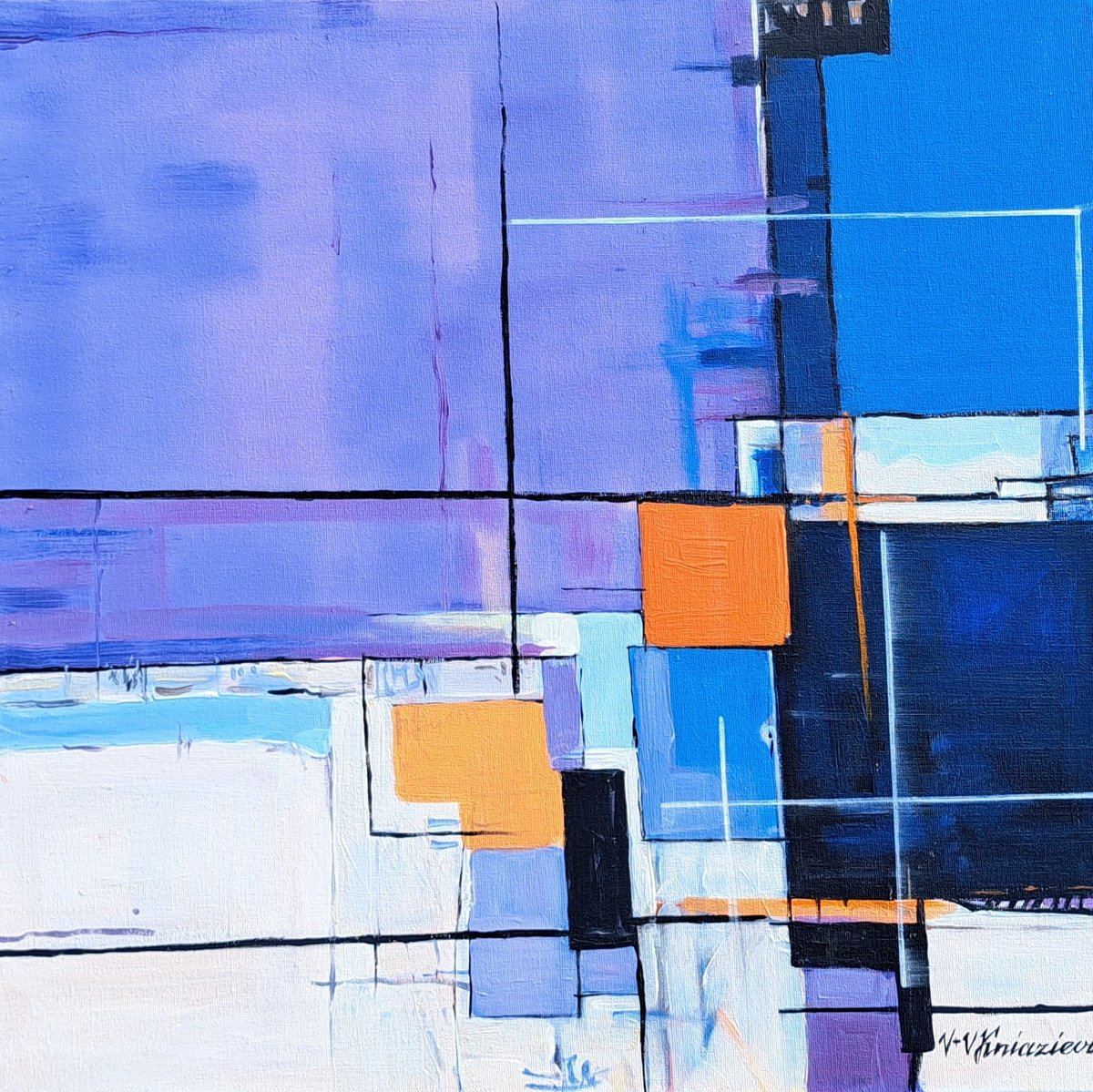  Puple Square By V+V Kniazievi, 20 X 20, Artwork For Sale On Artfinder