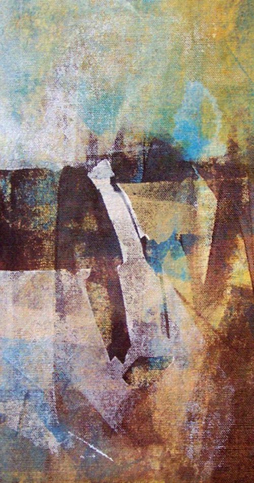 Beach Hut Series 5 {Screen print on canvas} by Ian McKay