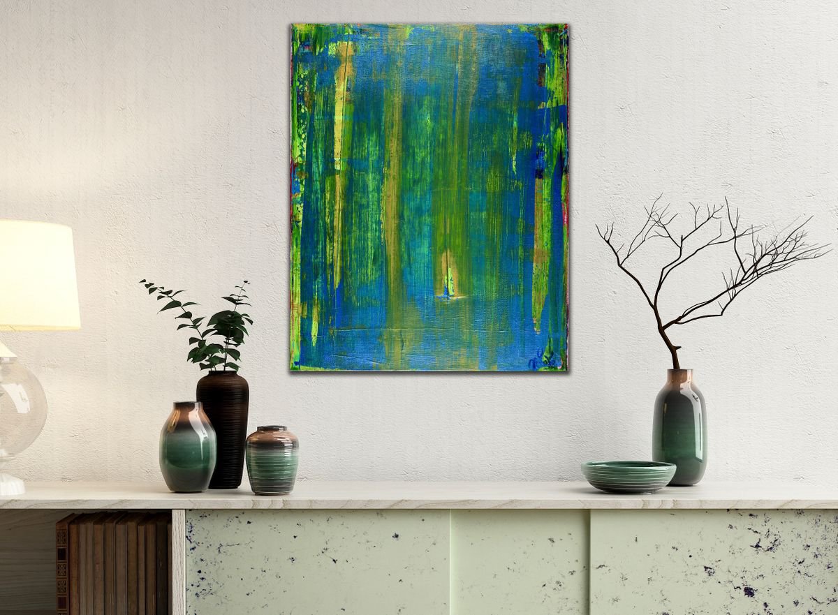 Abstract Acrylic Painting By Nestor Toro, 16 X 20", Unknown Distant Object, Original Artwork