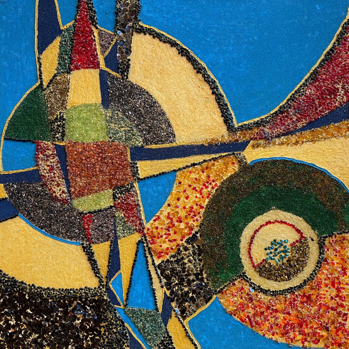 Geometric Abstract Collage By Diana Malivani, 39 X 39, Geometry. Collage, Original Artwork