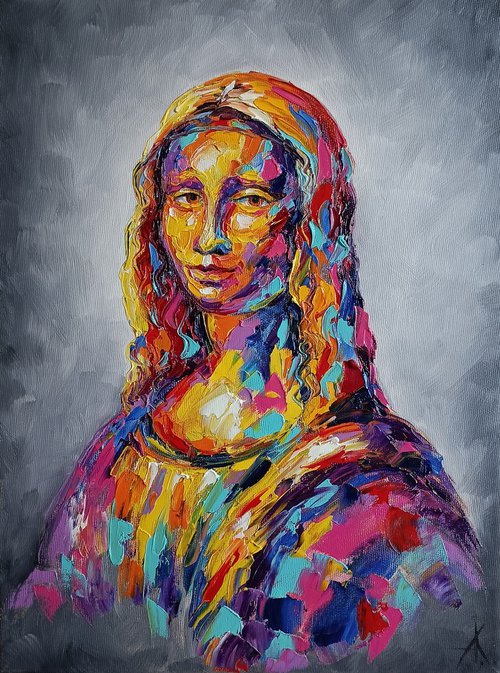 Mona Lisa - oil painting, Leonardo da Vinci, portrait, woman face, woman portrait, Mona Lisa face by Anastasia Kozorez