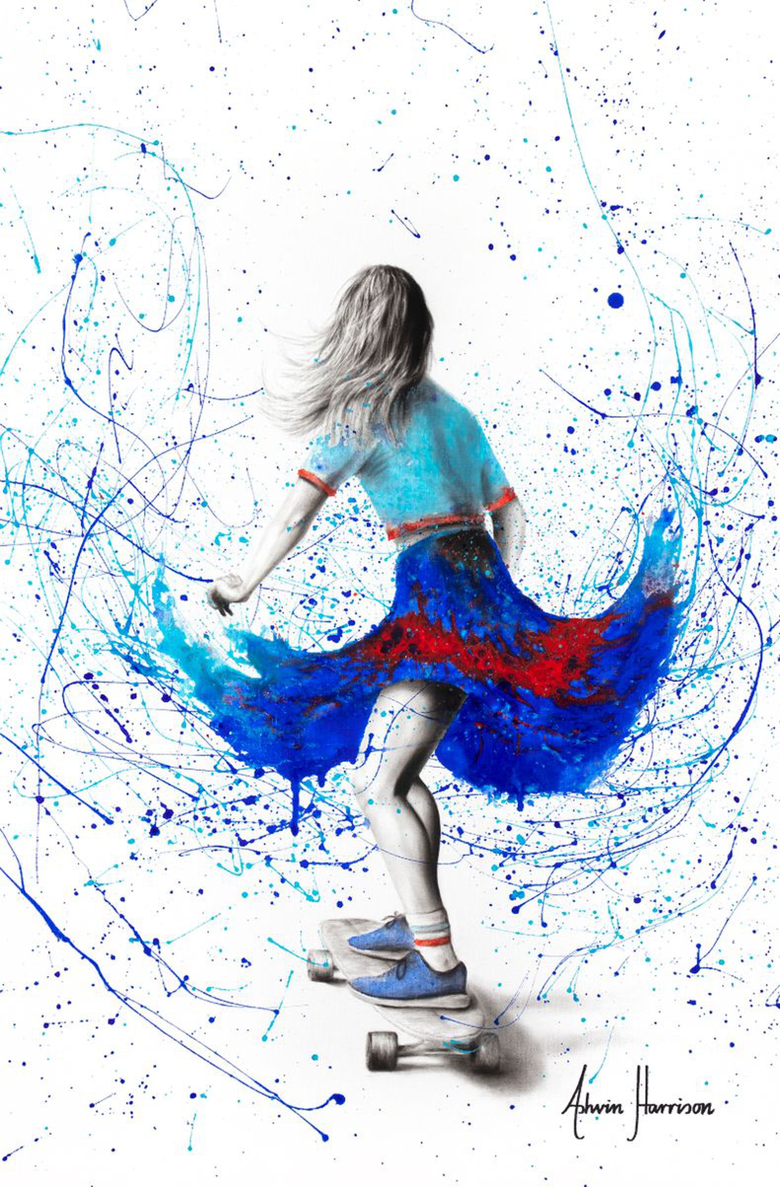 Skateboard Acrylic Painting By Ashvin Harrison Artfinder