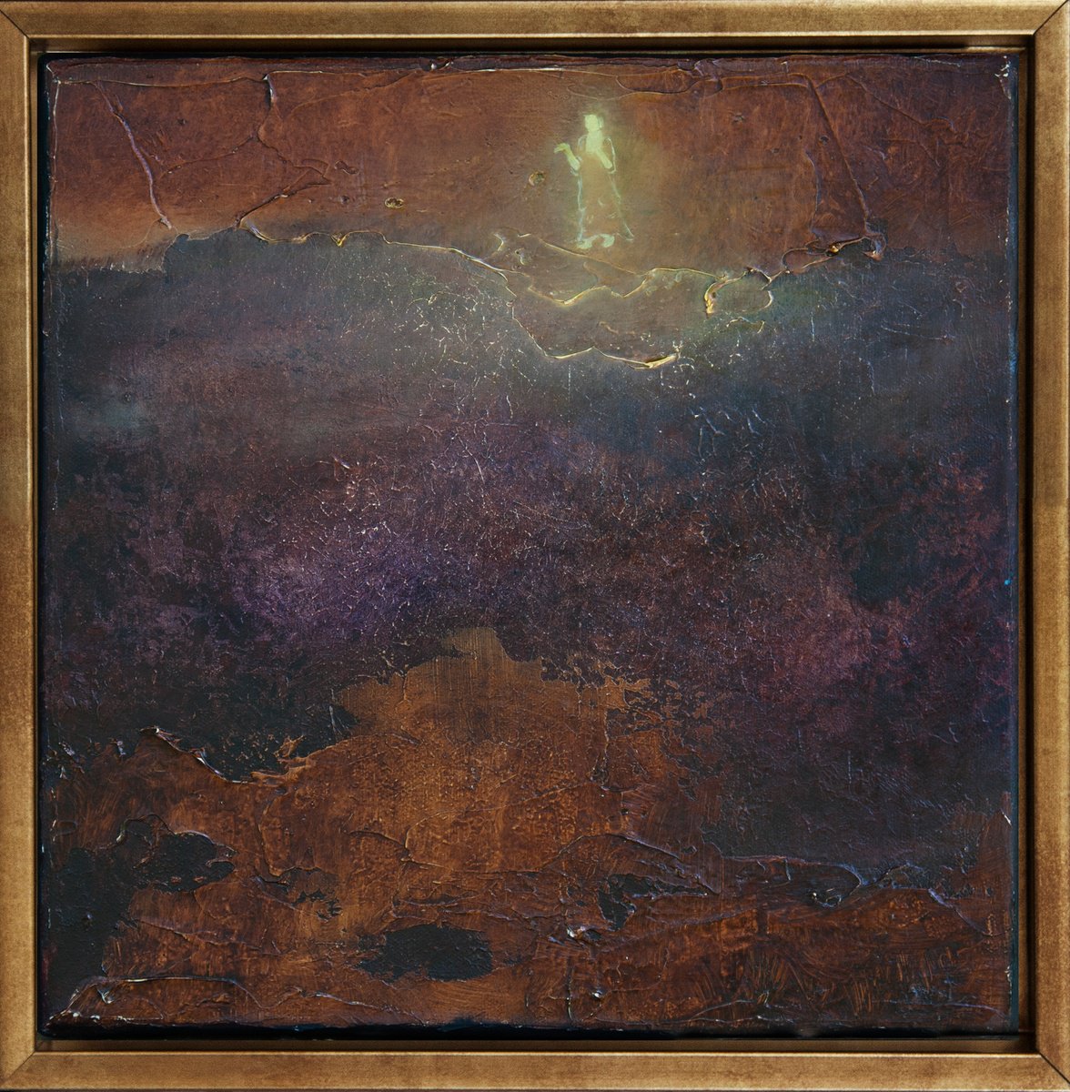 Organic Abstract Oil Painting By Przemek Kret, 15 X 15", Bodhisattva, Original Artwork