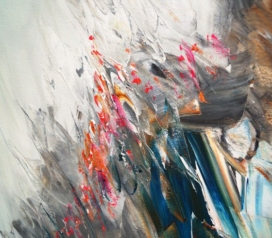 Abstraction Orange Blue M 1
