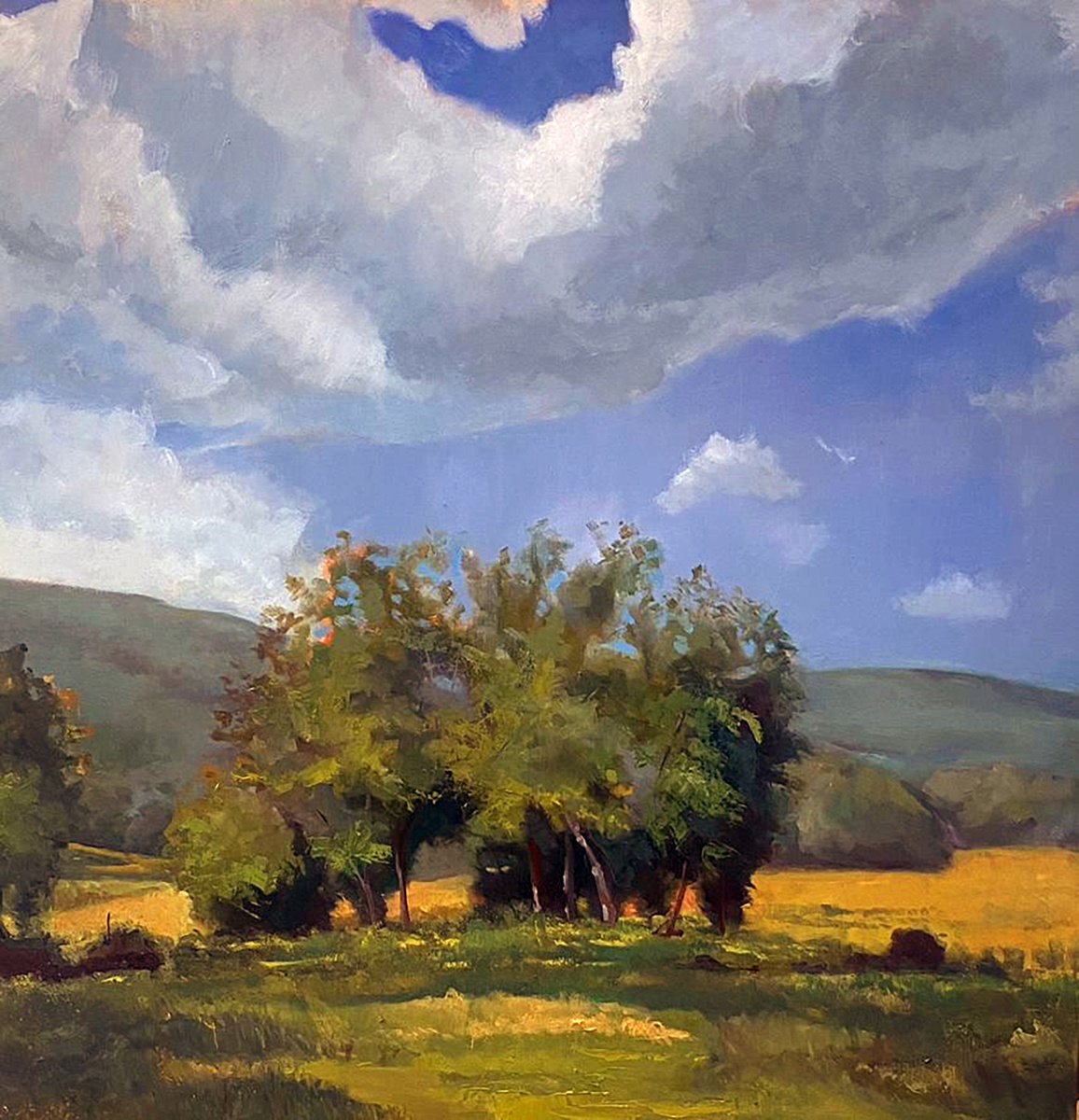 Golden Field Oil painting by Dennis Crayon | Artfinder