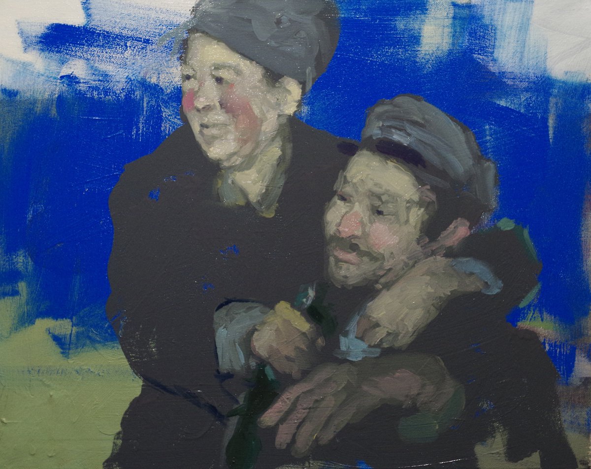 Impressionistic Portrait Oil Painting By Vygandas Doveika, 20 X 16", Fun Company, Original Artwork