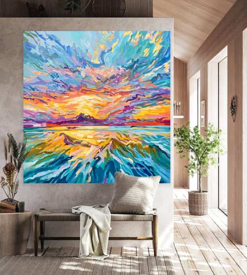 Bright Sunset over the Ocean by Ole Karako