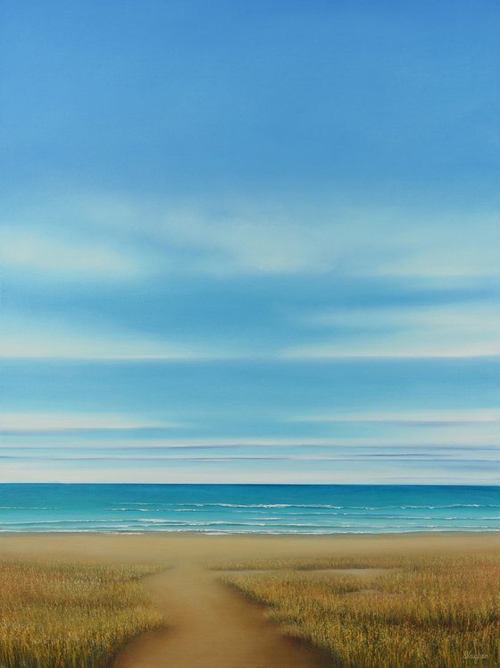 Golden Beach - Blue Sky Seascape