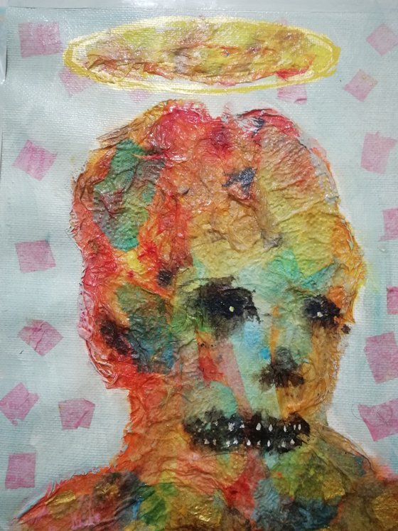 Sweet portraits from hell-2, Mixed media on canvas, 30x45 cm