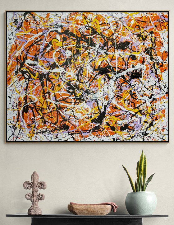 Nuba N-7 (H)106x(W)130 cm. Style of JACKSON POLLOCK. Abstract Expressionism Painting