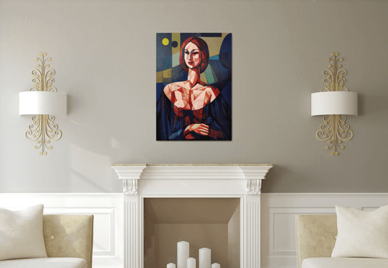 Cubism portrait(70x100cm, cubism, oil painting)