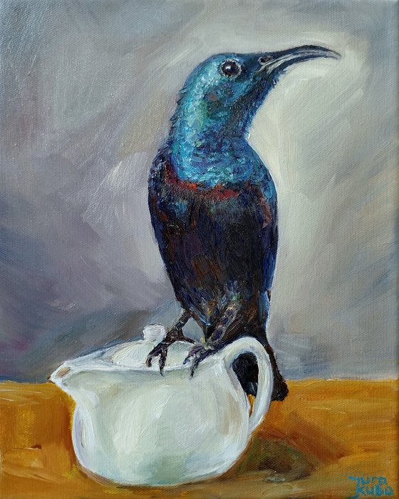 Sunbird On A Tee Pot