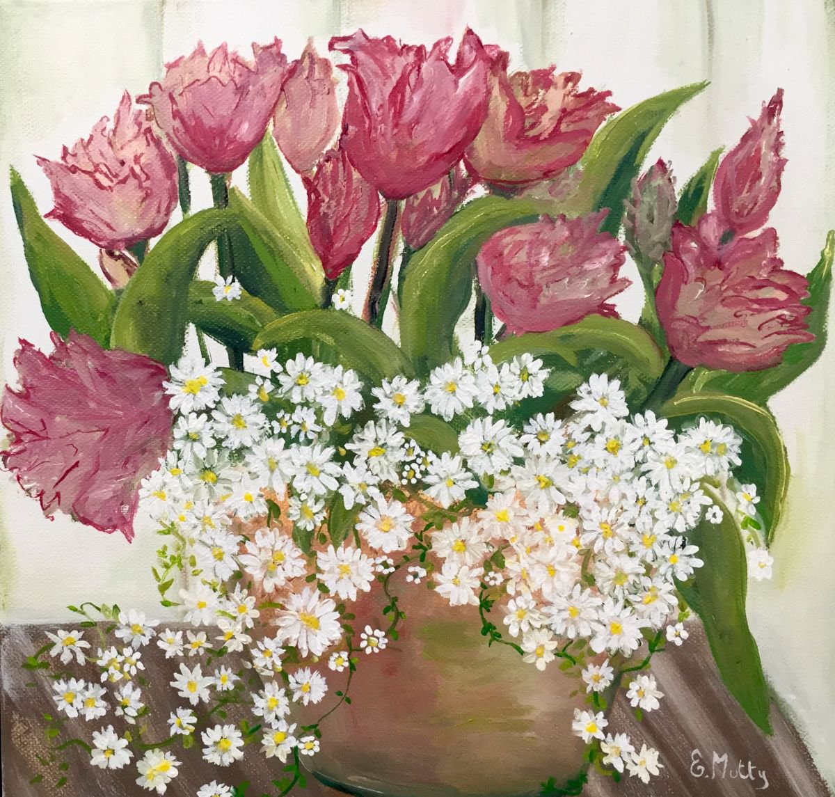 Tulips and daises by Elisabetta Mutty