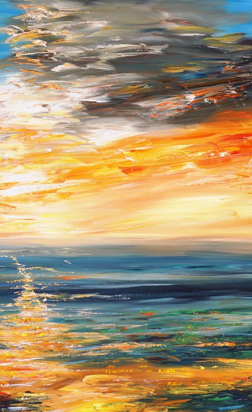 Romantic Evening Landscape D 1 by Peter Nottrott