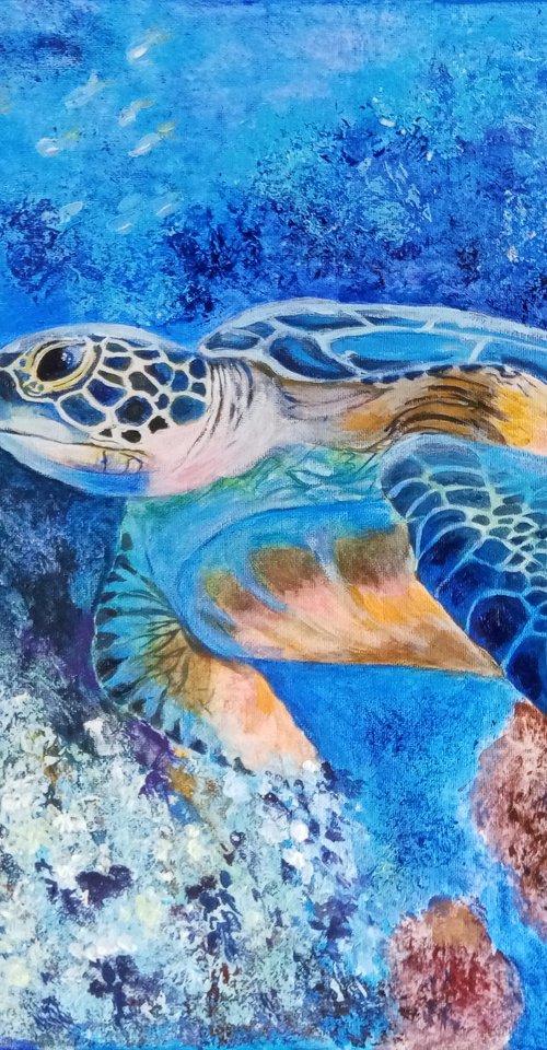 Great sea turtle by Liubov Samoilova