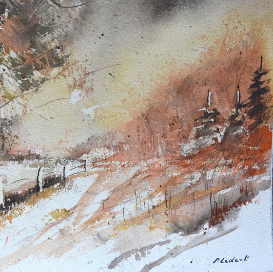 Autumnal path  watercolour