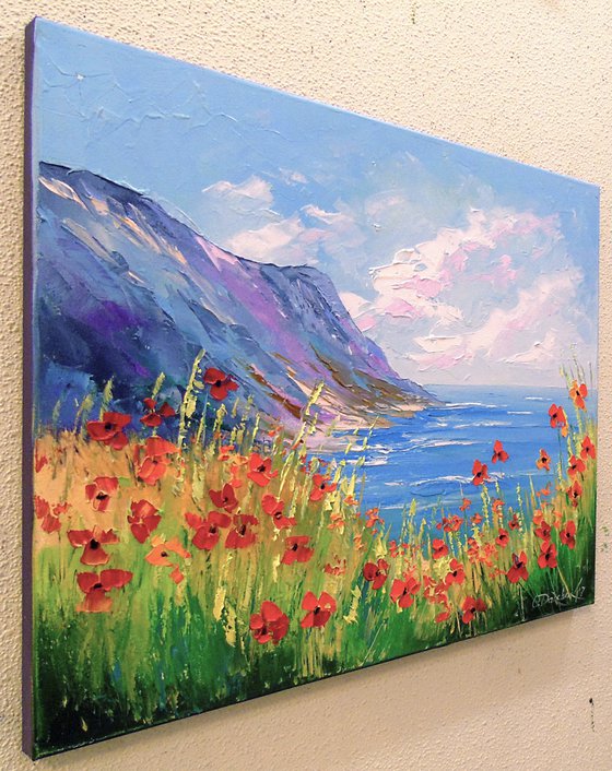 Poppies by the sea