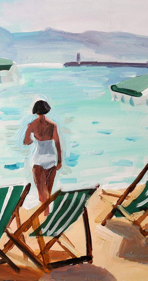 getting into the water by Stephen Abela