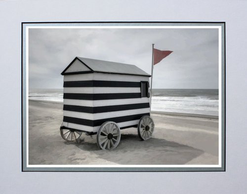 Black and White Beach Hut by Robin Clarke