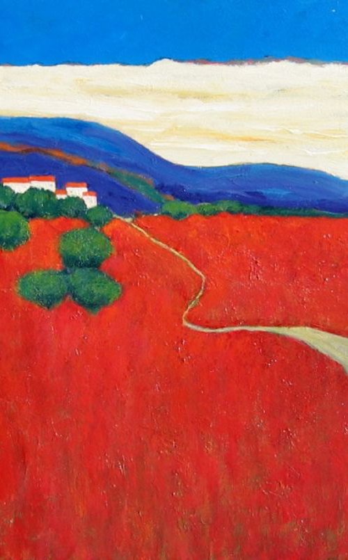 Red Fields, Tuscany by David J Edwards