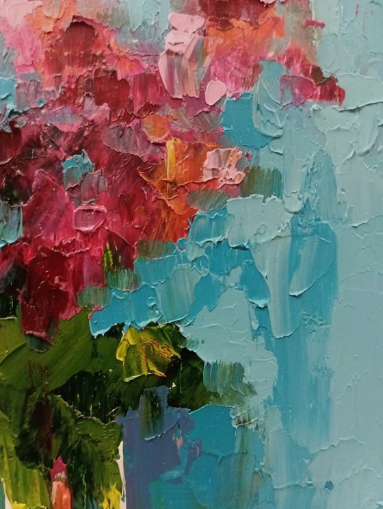 Abstract flowers in vase