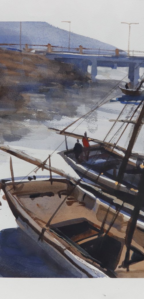 Sun shining, sailboats lining by Prashant Prabhu