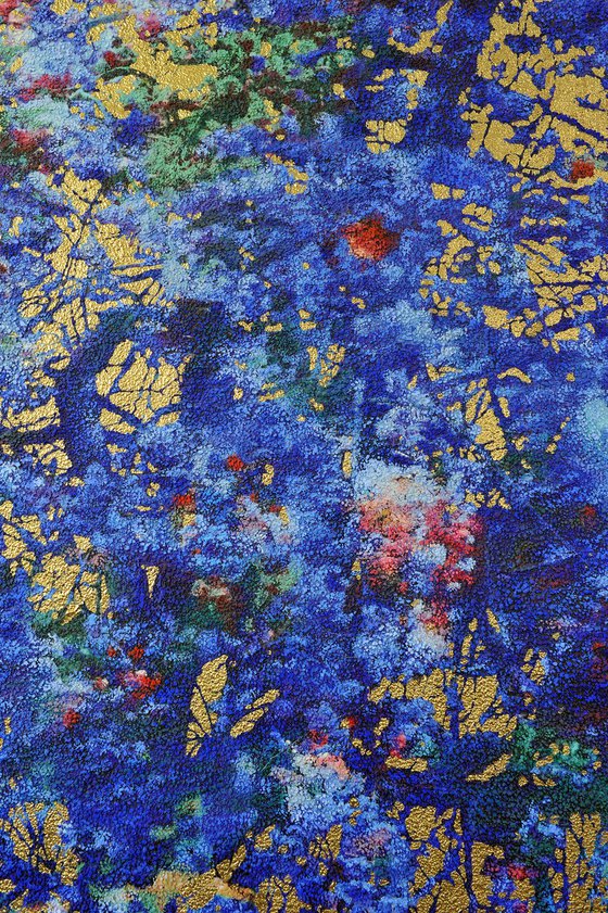 Cobalt & Gold cherry blossom