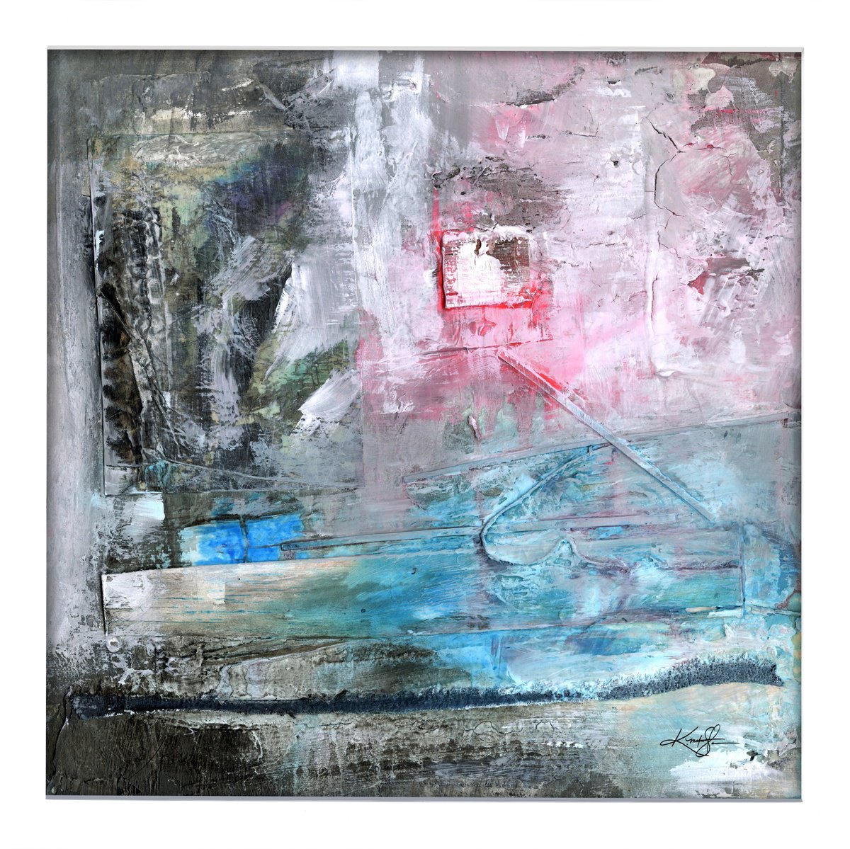 Abstract Painting By Kathy Morton Stanion, 13 X 13", Wayfarer