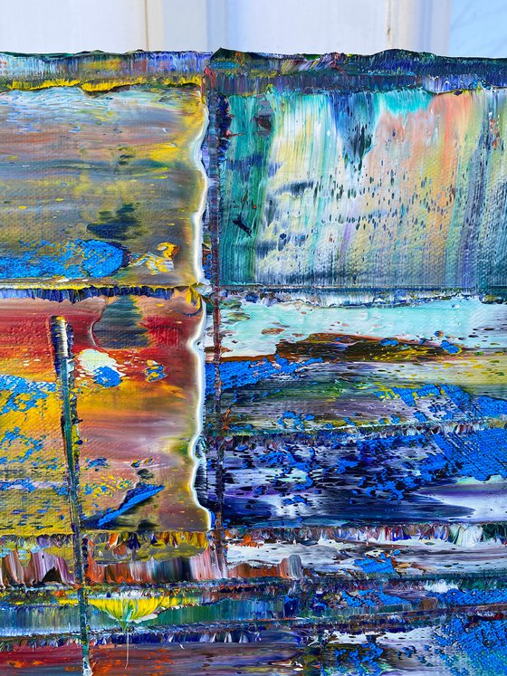 "Structural Integrity" - FREE International Shipping and Save As A Series - Original Xt Large PMS Abstract Diptych Oil Paintings On Canvas - 120" x 60"