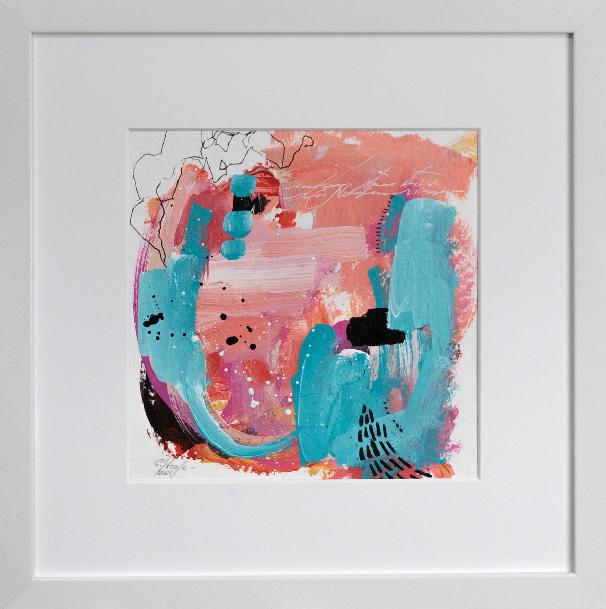 Expressive Abstract Painting By Chantal Proulx, 12 X 12, Make A Wish, Original Artwork