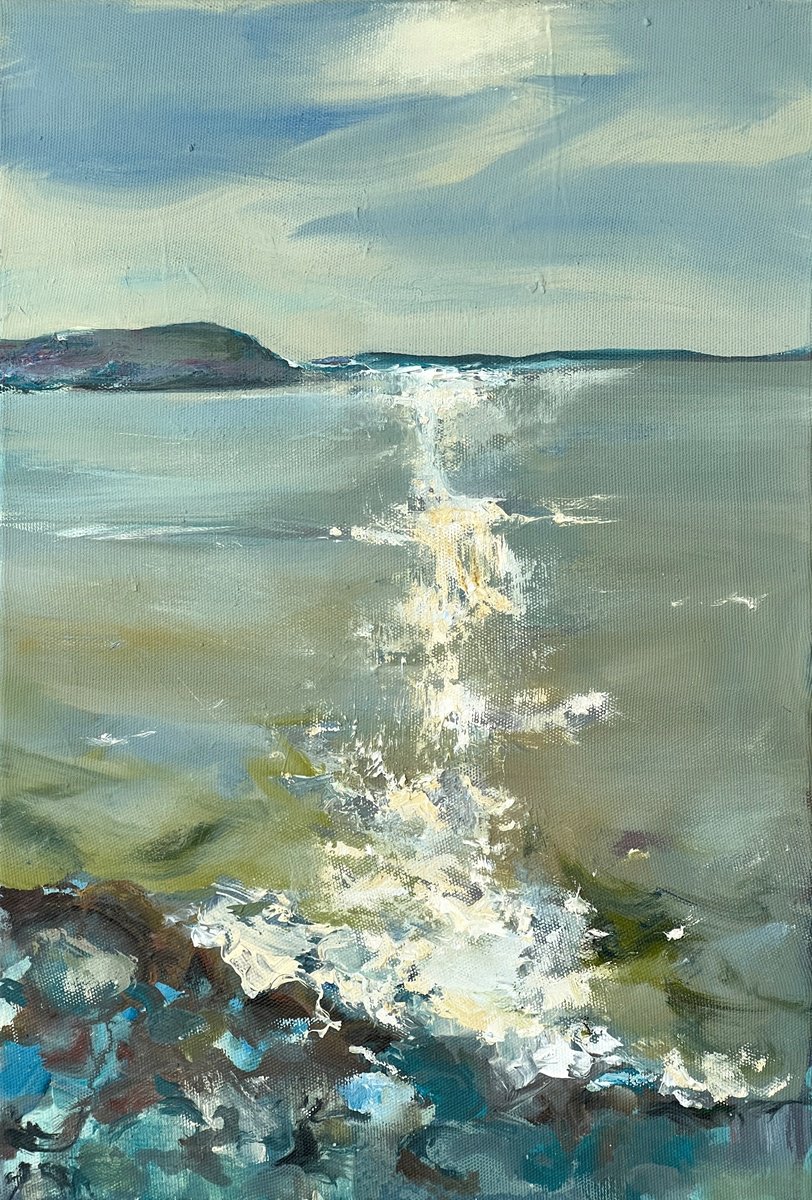 Impressionistic Landscape Oil Painting By Zakhar Shevchuk, 17 X 25", Reflection, Original Artwork